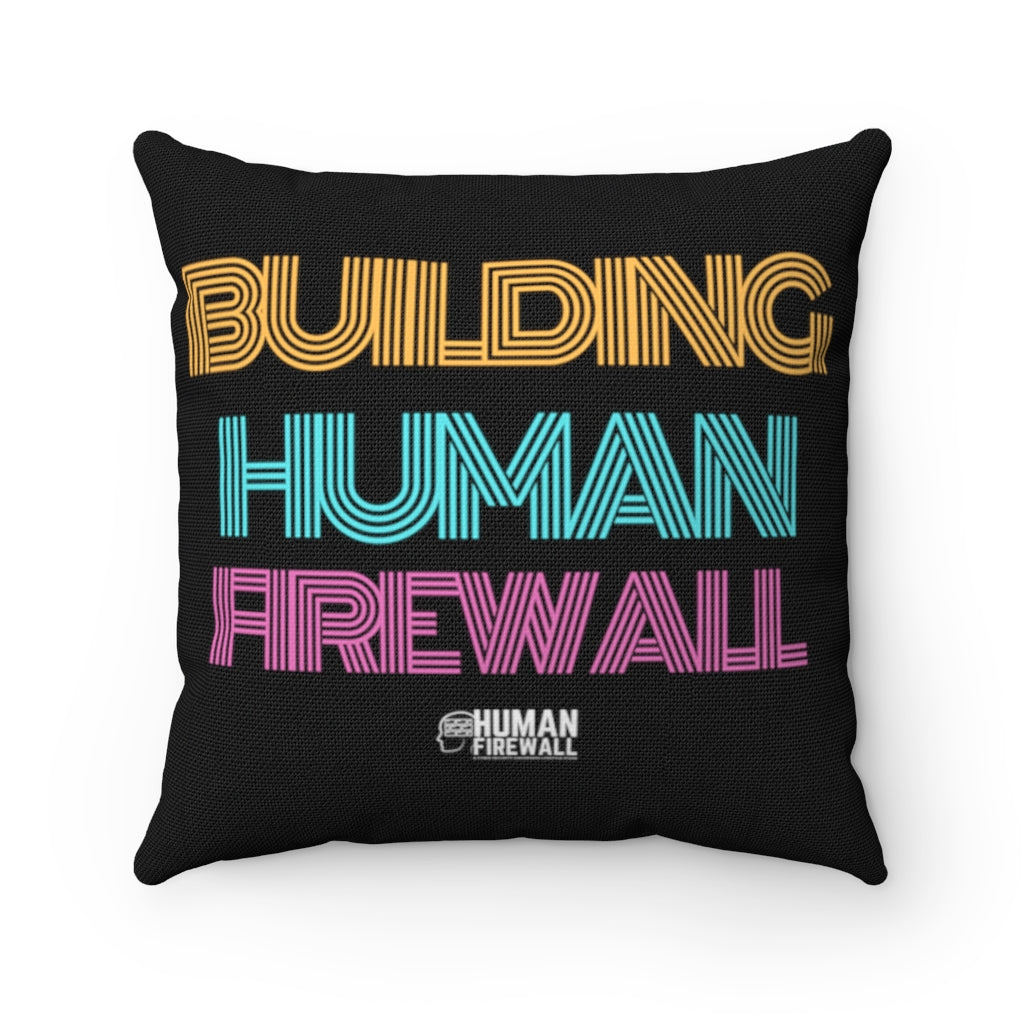 "Building Human Firewall" Vintage Cyber Security Custom Spun Polyester Square Pillow www.buildinghumanfirewall.com