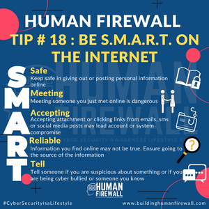Human Firewall Tip # 18: Be SMART on the Internet