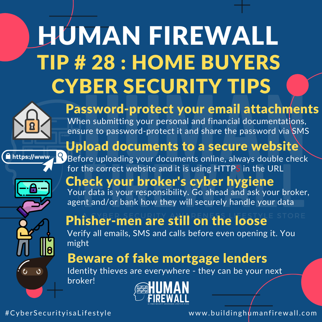 Human Firewall Tip # 28: Home buyers cyber security tips