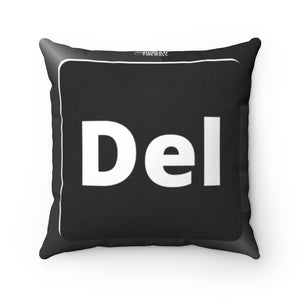 "Del Keyboard Button" Custom Spun Polyester Square Pillow