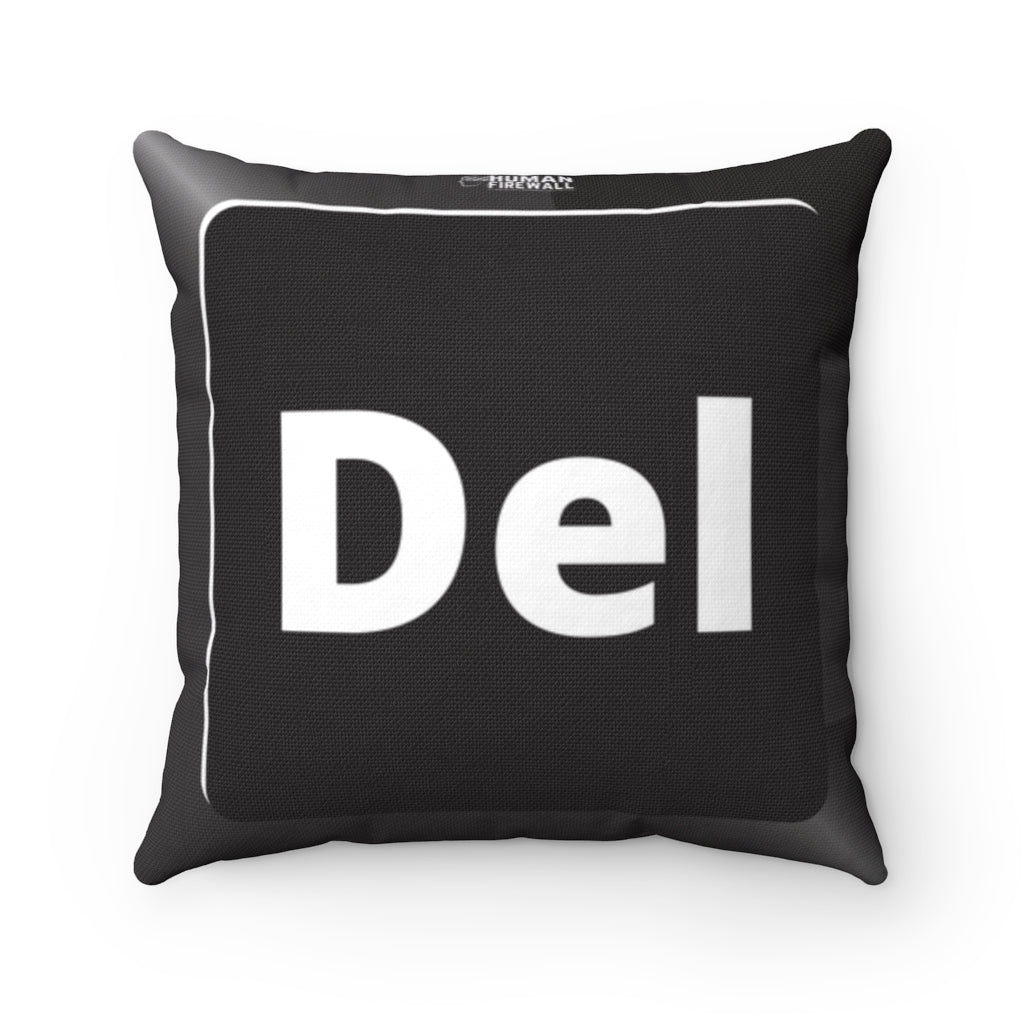 "Del Keyboard Button" Custom Spun Polyester Square Pillow