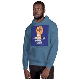 "Keep Fighting for Internet Safety" Custom Unisex Hoodie humanfirewall.myshopify.com