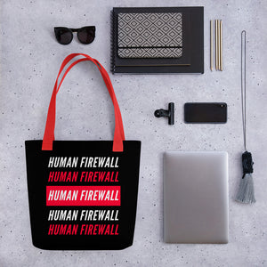 "Human Firewall" 2 Color Cyber Security Custom Tote bag