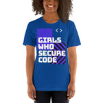"Girls who secure code" Custom Women's T-Shirt humanfirewall.myshopify.com