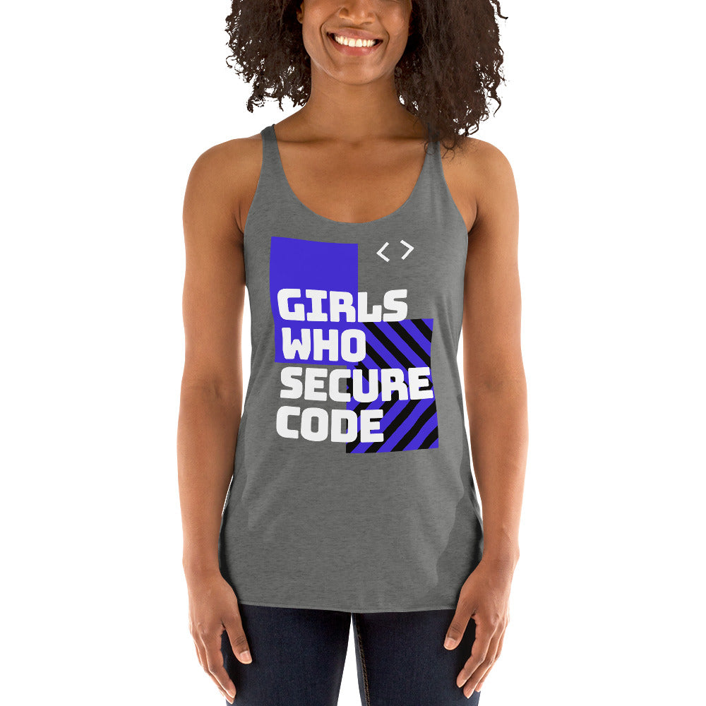 "Girls who secure code" Custom Women's Racerback Tank