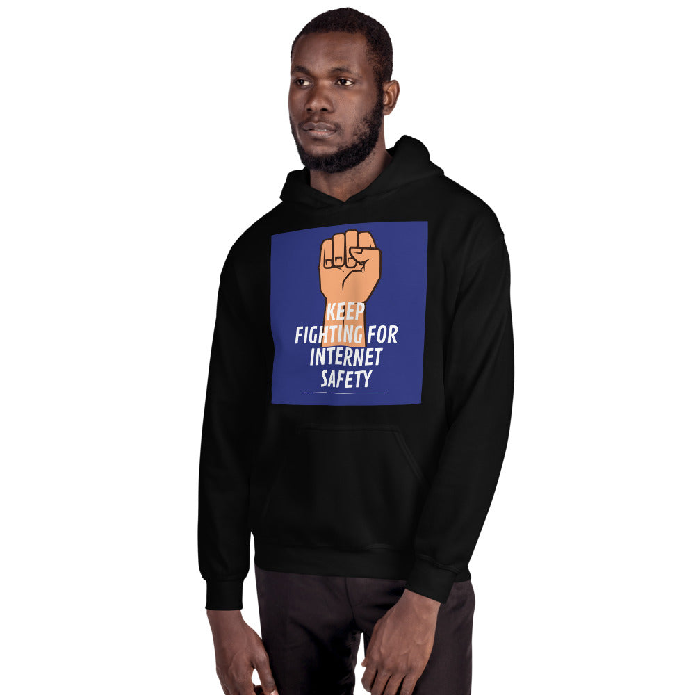 "Keep Fighting for Internet Safety" Custom Unisex Hoodie humanfirewall.myshopify.com