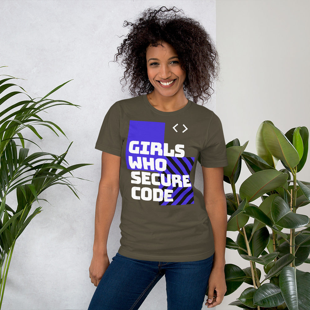 "Girls who secure code" Custom Women's T-Shirt humanfirewall.myshopify.com
