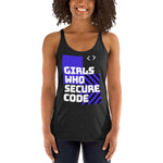 "Girls who secure code" Custom Women's Racerback Tank