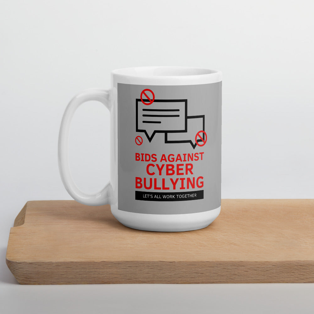 "Bid Against Cyber Bullying" Cyber Security Custom Mug www.buildinghumanfirewall.com