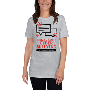 "Bid Against Cyber Bullying" Cyber Security Custom Women T-Shirt www.buildinghumanfirewall.com