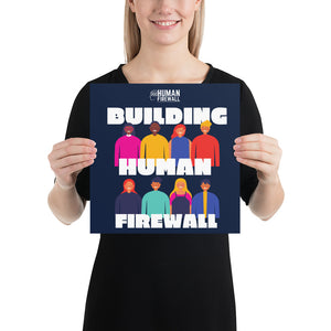 "Building Human Firewall (Diversity)" Cyber Security Custom Sample Poster www.buildinghumanfirewall.com