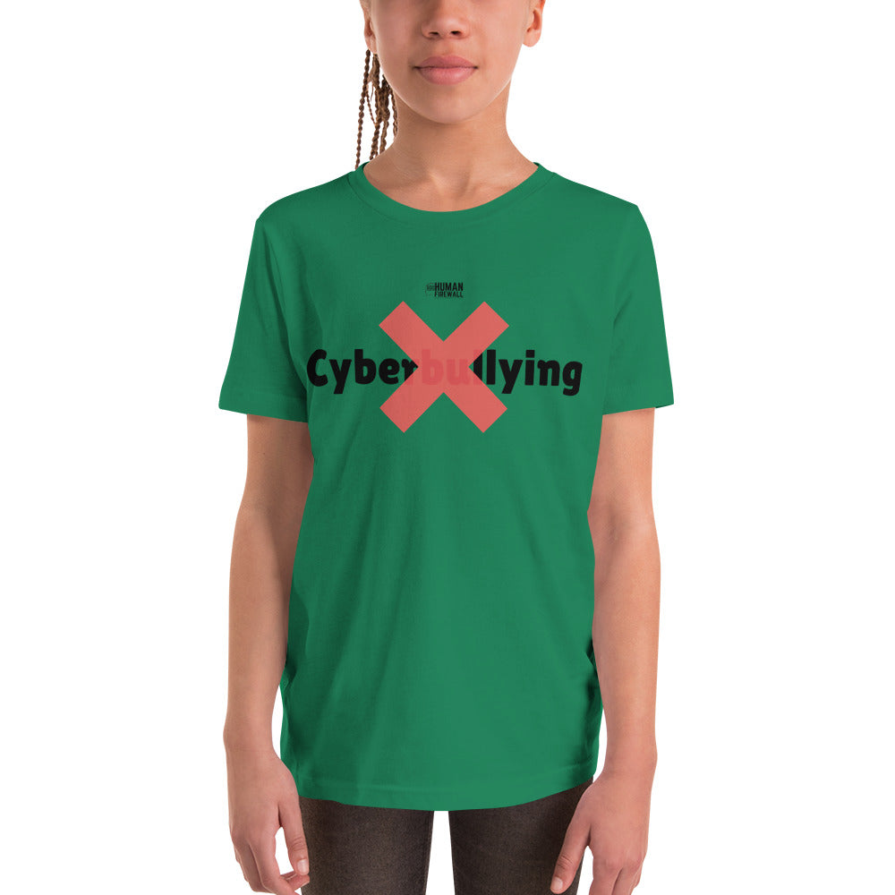 "No Cyberbullying" Custom Youth T-Shirt humanfirewall.myshopify.com