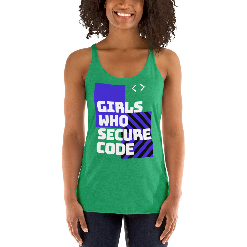 "Girls who secure code" Custom Women's Racerback Tank