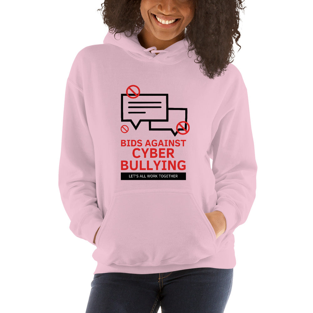 "Bid Against Cyber Bullying" Cyber Security Custom Women's Hoodie www.buildinghumanfirewall.com