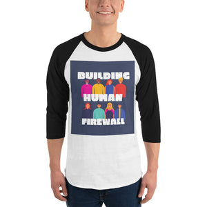 "Building Human Firewall (Diversity)" Cyber Security Custom 3/4 Sleeve Raglan Shirt www.buildinghumanfirewall.com