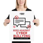 "Bid Against Cyber Bullying" Cyber Security Custom Sample Poster www.buildinghumanfirewall.com