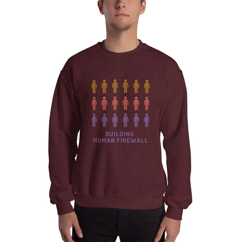 "Building Human Firewall (People)" Cyber Security Custom Men's Sweatshirt www.buildinghumanfirewall.com