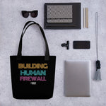 "Building Human Firewall" Vintage Cyber Security Custom Tote bag www.buildinghumanfirewall.com