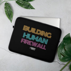 "Building Human Firewall" Vintage Cyber Security Custom Laptop Sleeve buildinghumanfirewall.com