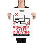 "Bid Against Cyber Bullying" Cyber Security Custom Sample Poster www.buildinghumanfirewall.com