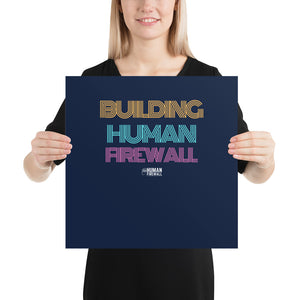 "Building Human Firewall" Vintage Cyber Security Custom Sample Poster www.buildinghumanfirewall.com