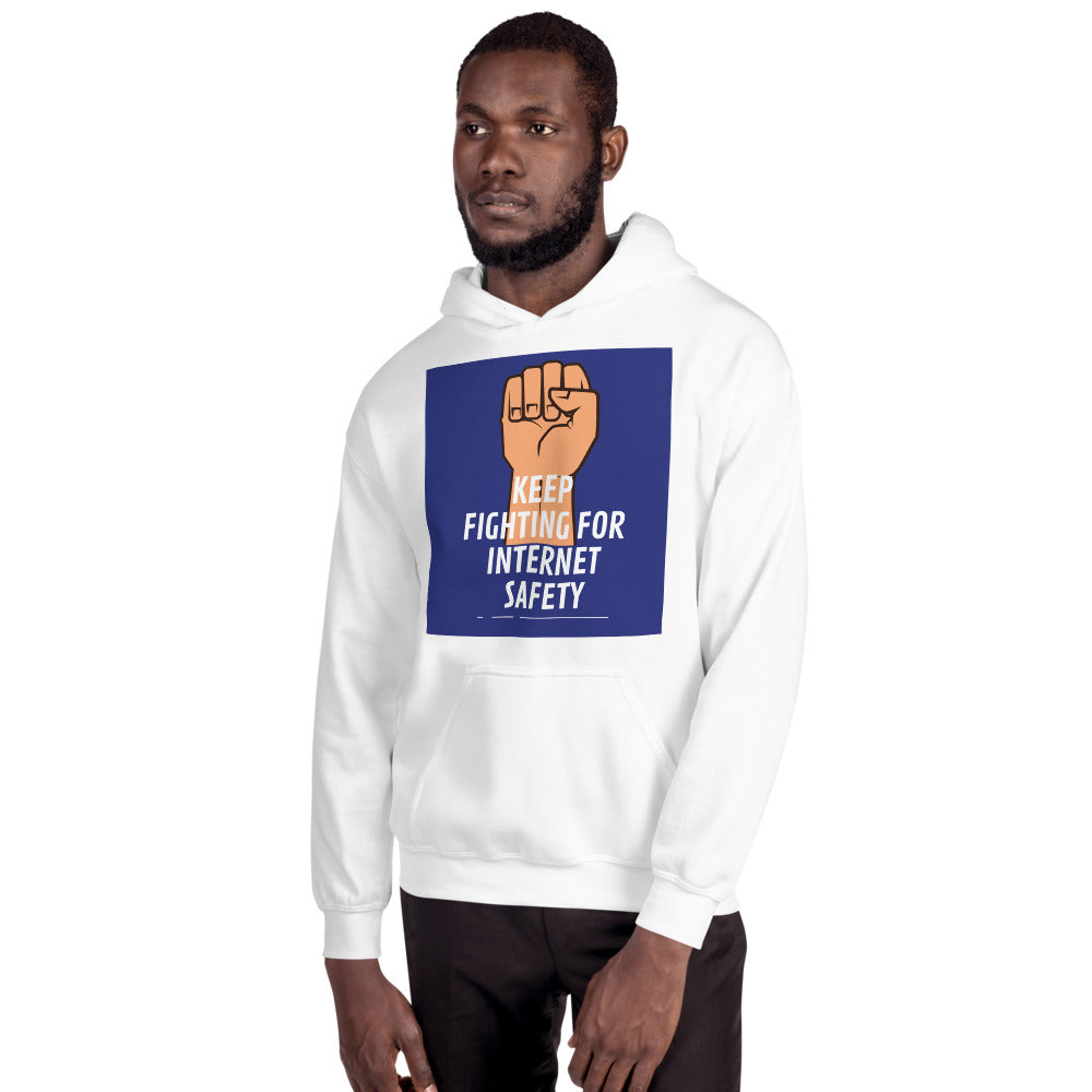 "Keep Fighting for Internet Safety" Custom Unisex Hoodie humanfirewall.myshopify.com