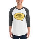 "Cyber Parenting is my Superpower" Human Firewall Custom Men's 3/4 Sleeve Raglan Shirt www.buildinghumanfirewall.com