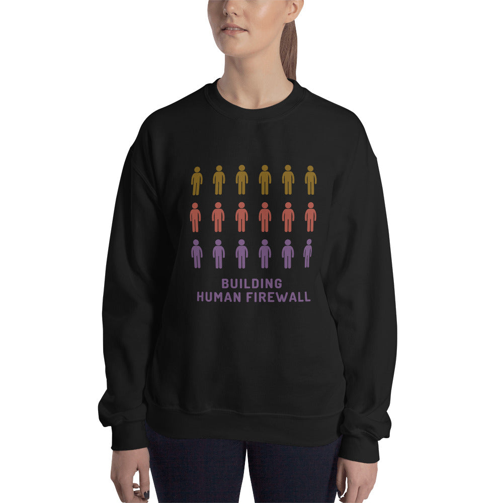"Building Human Firewall (People)" Cyber Security Custom Women's Sweatshirt www.buildinghumanfirewall.com