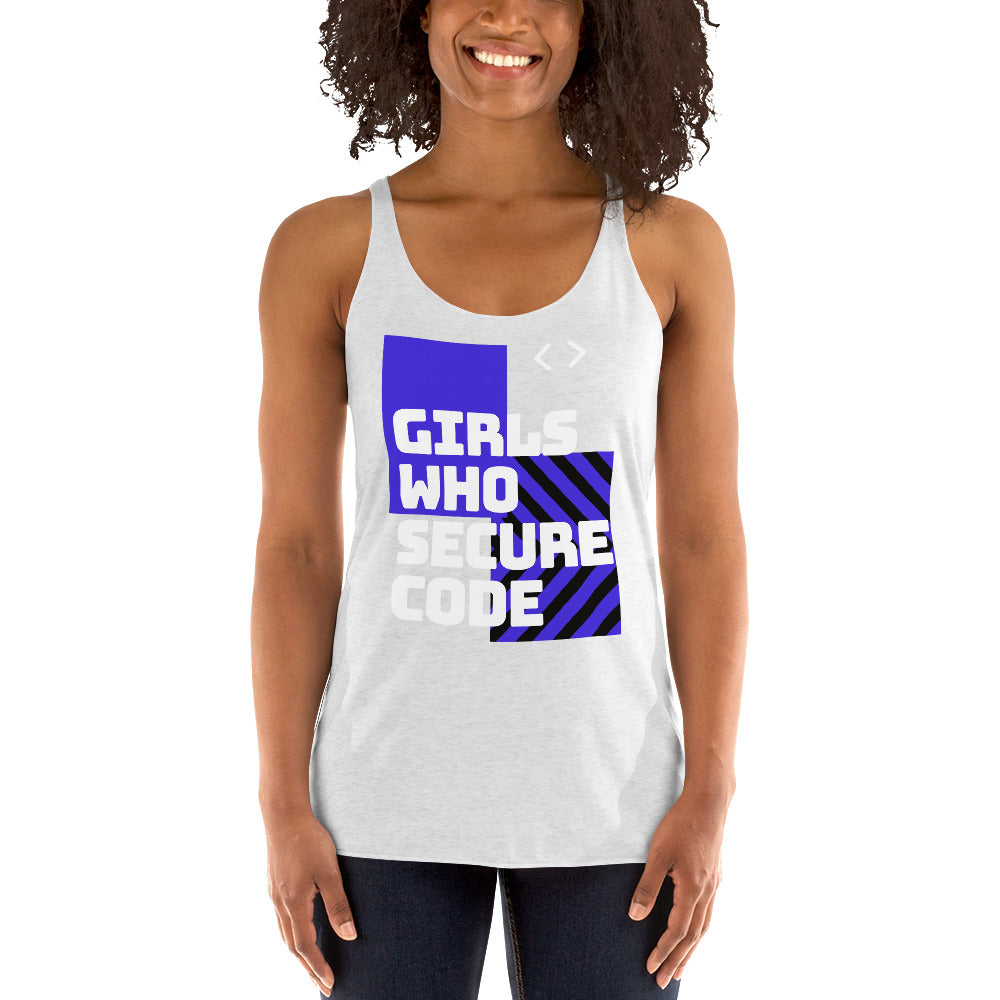 "Girls who secure code" Custom Women's Racerback Tank