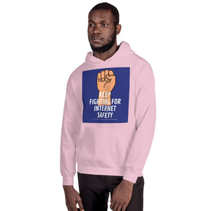 "Keep Fighting for Internet Safety" Custom Unisex Hoodie humanfirewall.myshopify.com