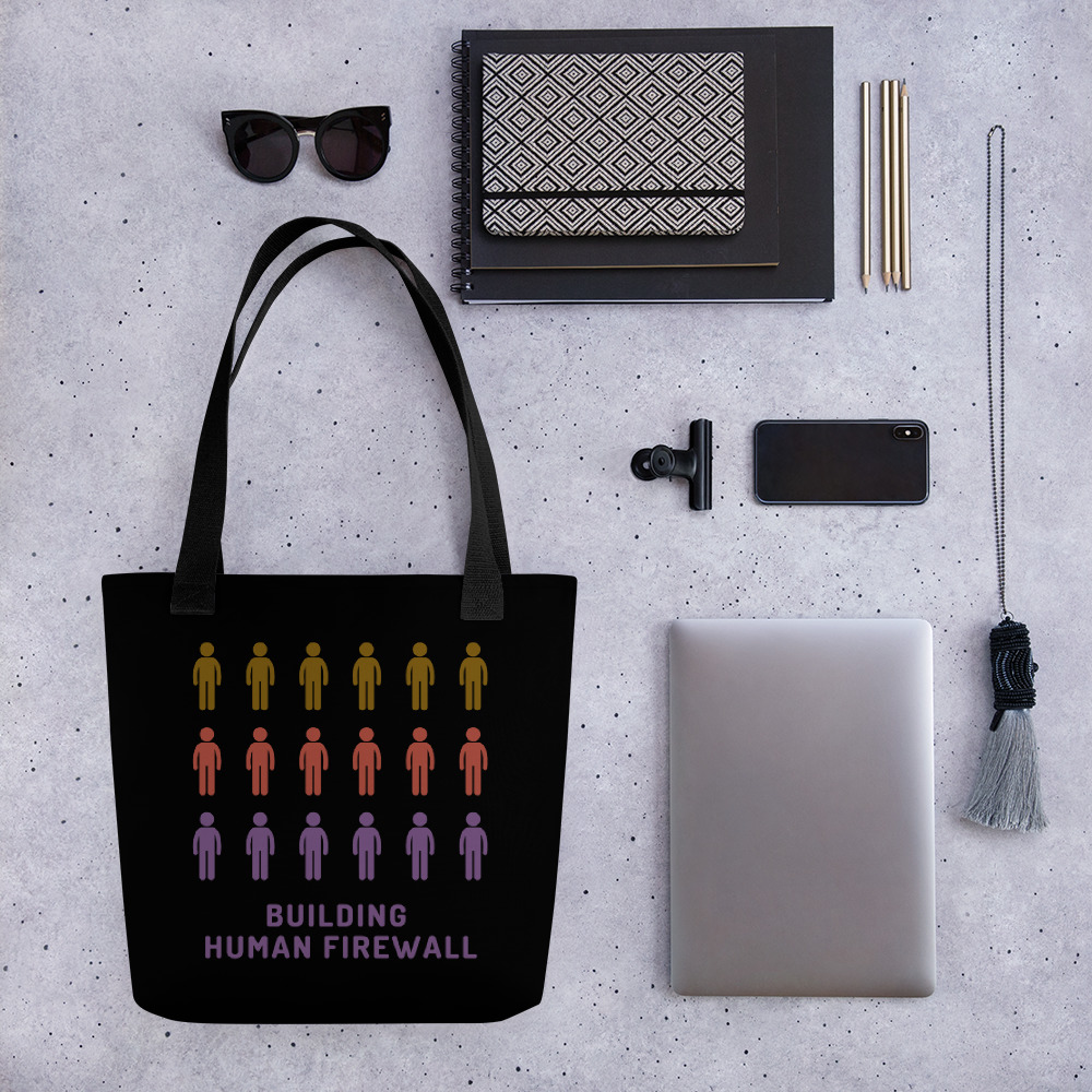 "Building Human Firewall (People)" Custom Tote bag