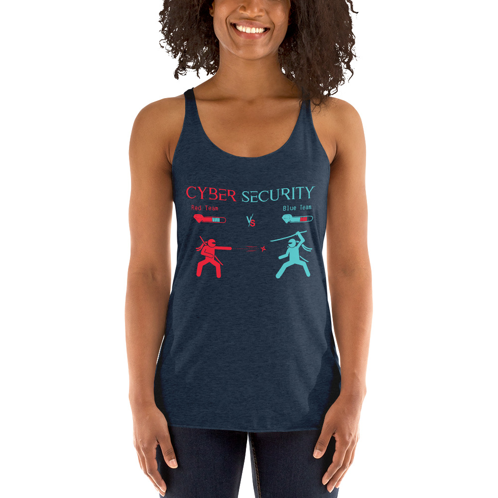 "Red Team vs Blue Team" Custom Women's Racerback Tank - Image 3