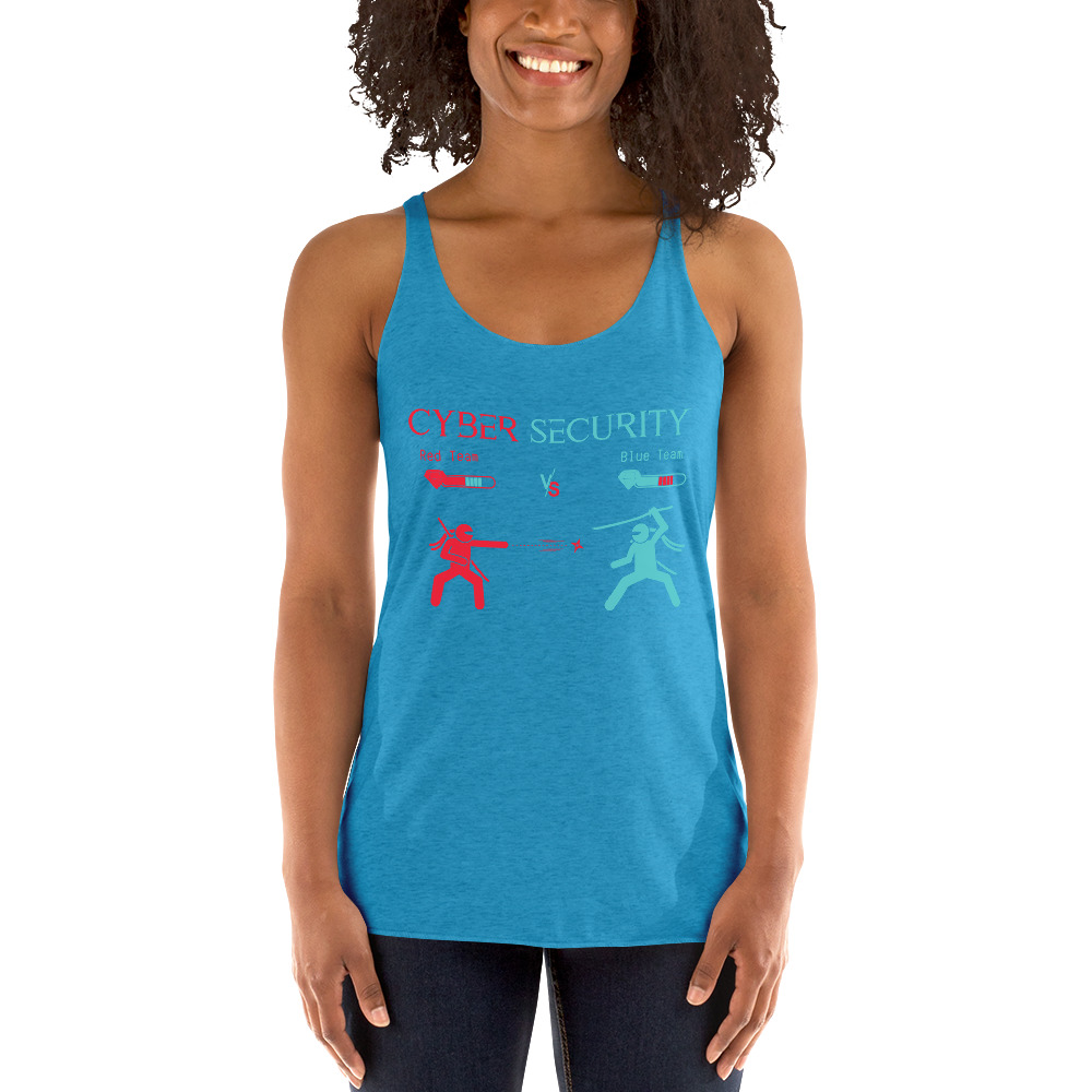 "Red Team vs Blue Team" Custom Women's Racerback Tank - Image 7
