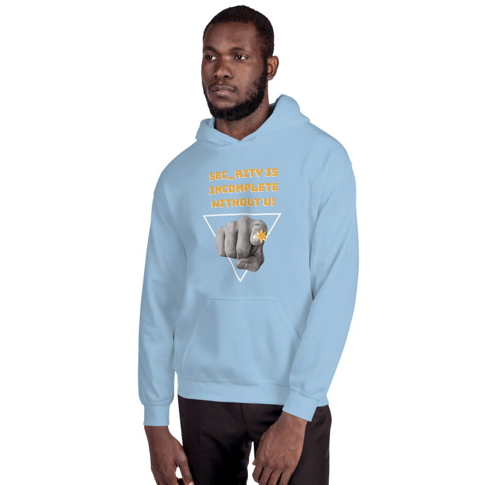 "Sec_rity is Incomplete Without U" Custom Unisex Hoodie - Image 8