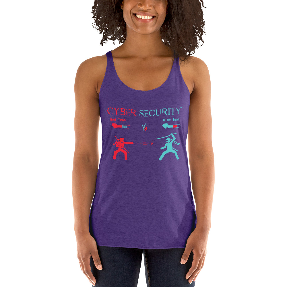"Red Team vs Blue Team" Custom Women's Racerback Tank - Image 4