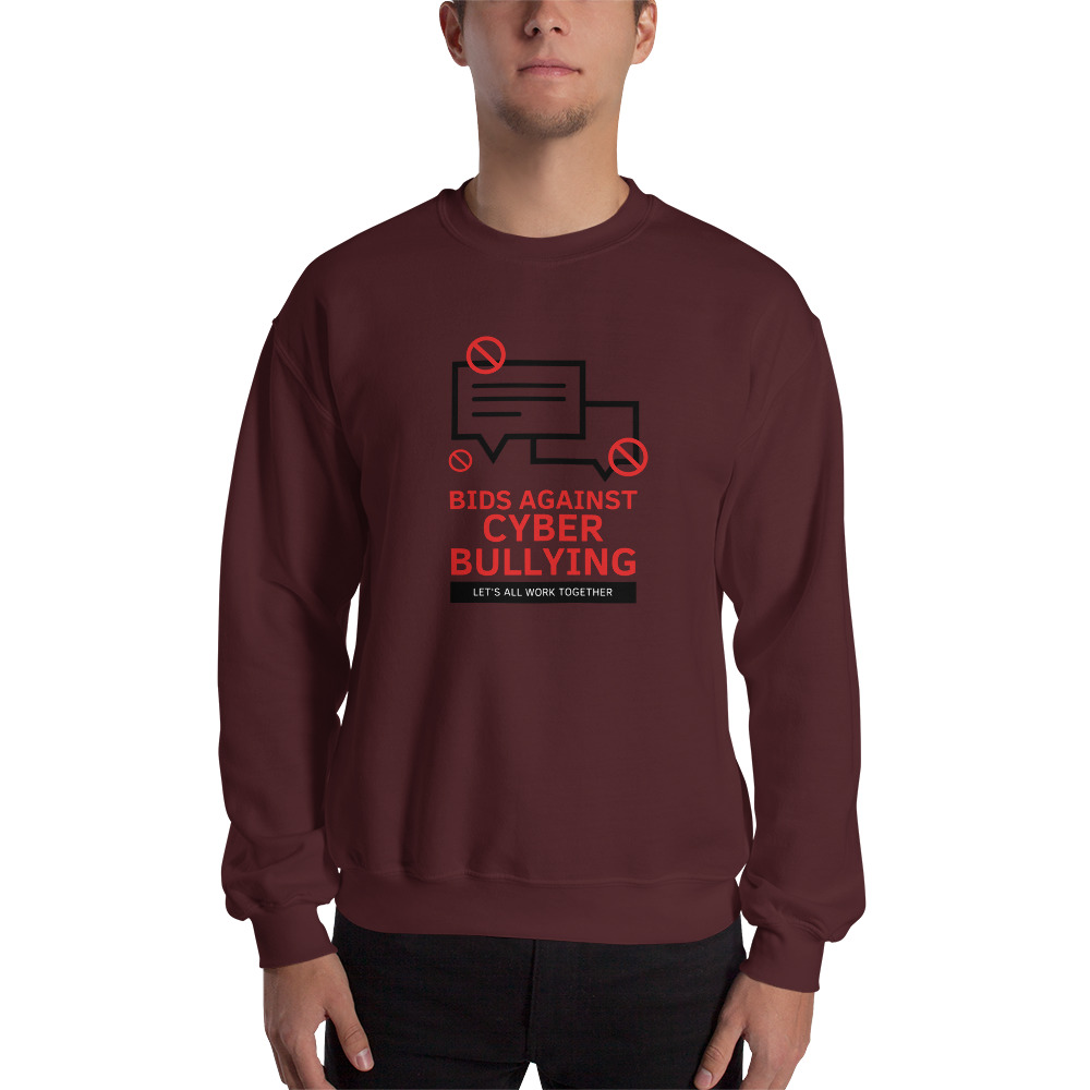 "Bid Against Cyber Bullying" Custom Men's Sweatshirt - Image 6