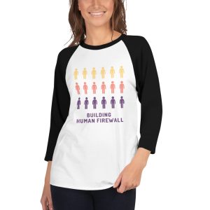 "Building Human Firewall (People)" Custom Women's 3/4 Sleeve Raglan Shirt