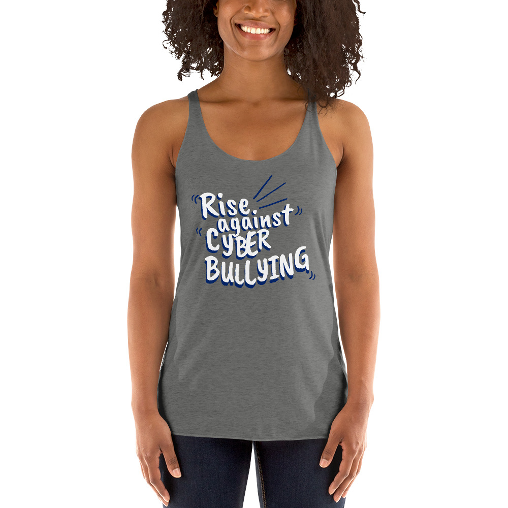 "Rise Against Cyberbullying" Custom Women's Racerback Tank - Image 2