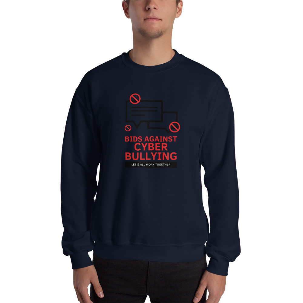 "Bid Against Cyber Bullying" Custom Men's Sweatshirt - Image 3