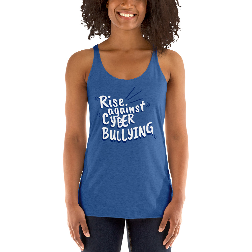 "Rise Against Cyberbullying" Custom Women's Racerback Tank - Image 5