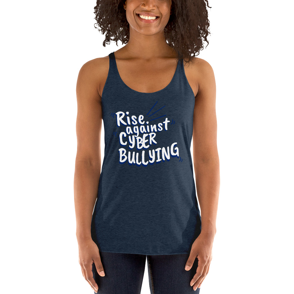 "Rise Against Cyberbullying" Custom Women's Racerback Tank - Image 3