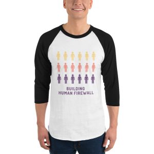 "Building Human Firewall (People)" Custom Men's 3/4 Sleeve Raglan Shirt