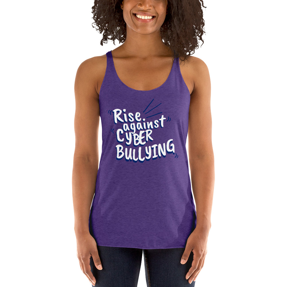 "Rise Against Cyberbullying" Custom Women's Racerback Tank - Image 4