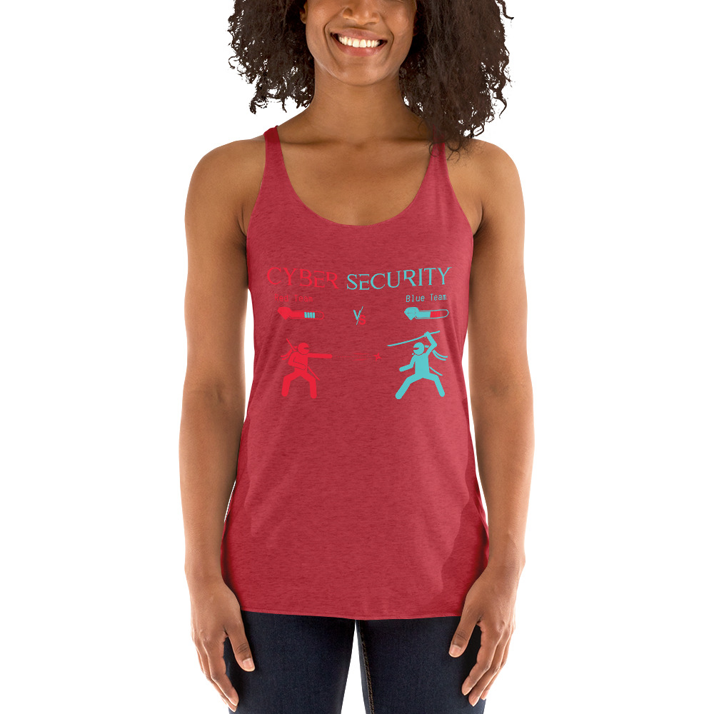 "Red Team vs Blue Team" Custom Women's Racerback Tank - Image 8