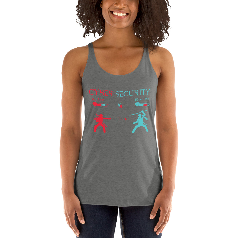 "Red Team vs Blue Team" Custom Women's Racerback Tank - Image 2