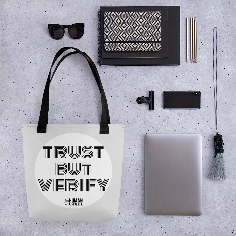 "Trust But Verify" Custom Tote bag